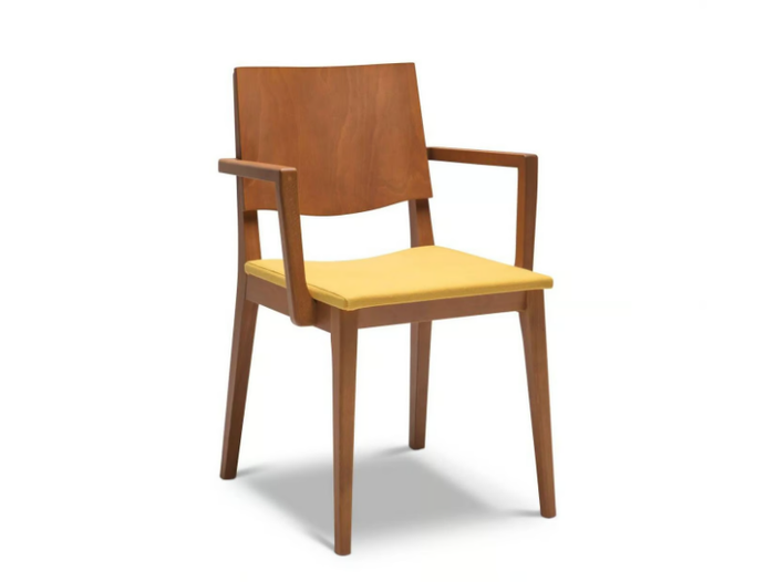 MAXIM 167 - Beech chair with armrests _ Origins 1971